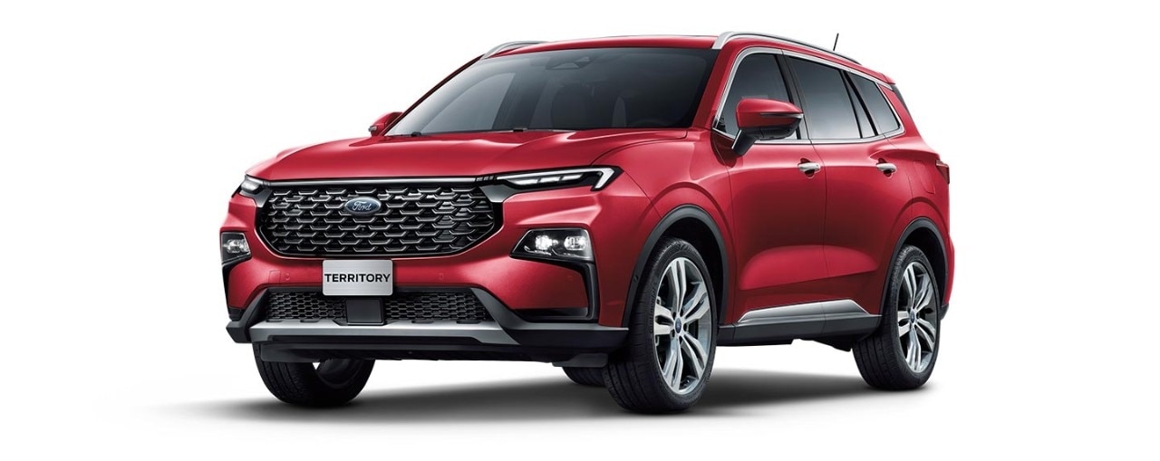 Descubre la Poderosa Camioneta SUV Ford Territory 2023 en color Ruby Red