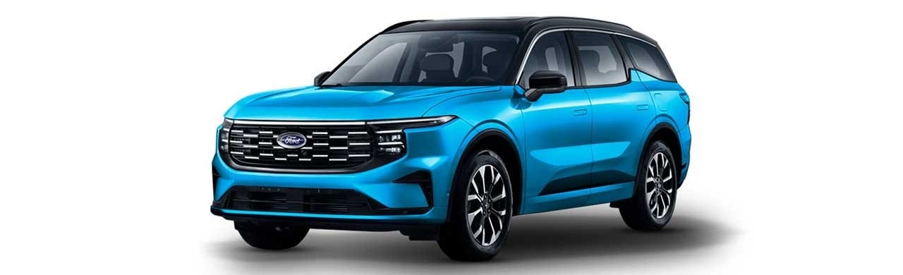 Ford Edge 2026, SUV familiar en color de pintura azul Surf Rider, en Centroamérica