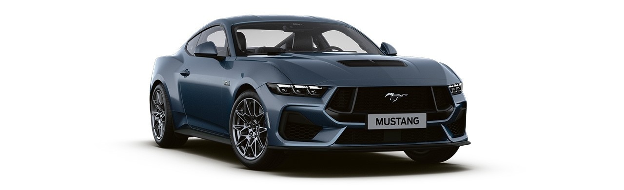 Espectacular Diseño del Vehículo Deportivo Ford Mustang 2024 en color Vapor Blue