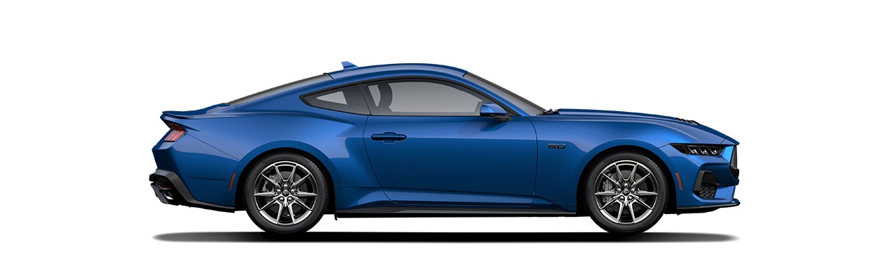 Espectacular Diseño del Vehículo Deportivo Ford Mustang 2024 en color Atlas Blue Metallic