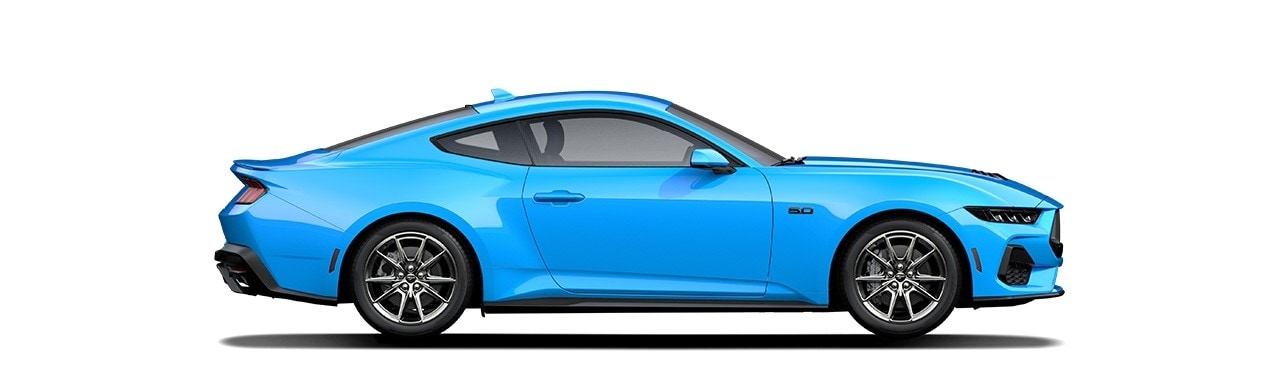 Espectacular Diseño del Vehículo Deportivo Ford Mustang 2024 en color Grabber Blue Metallic