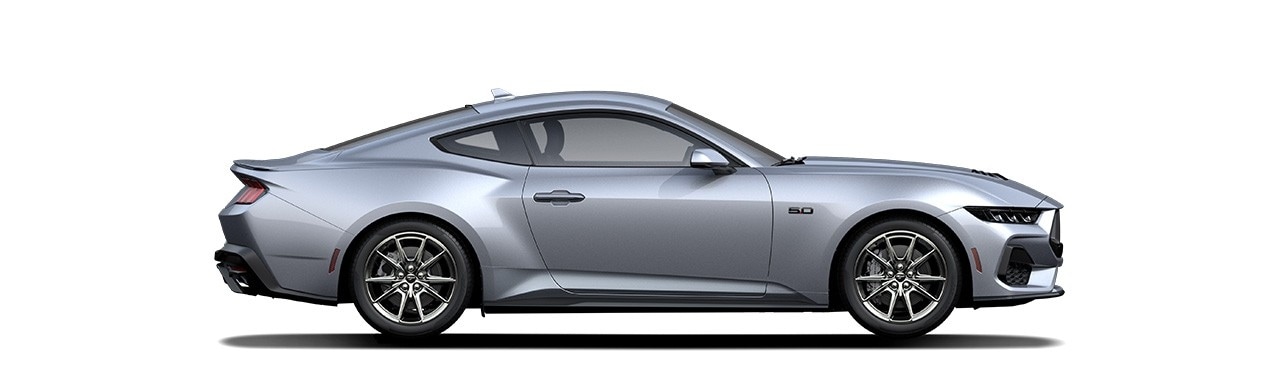 Espectacular Diseño del Vehículo Deportivo Ford Mustang 2024 en color Iconic Silver Metallic