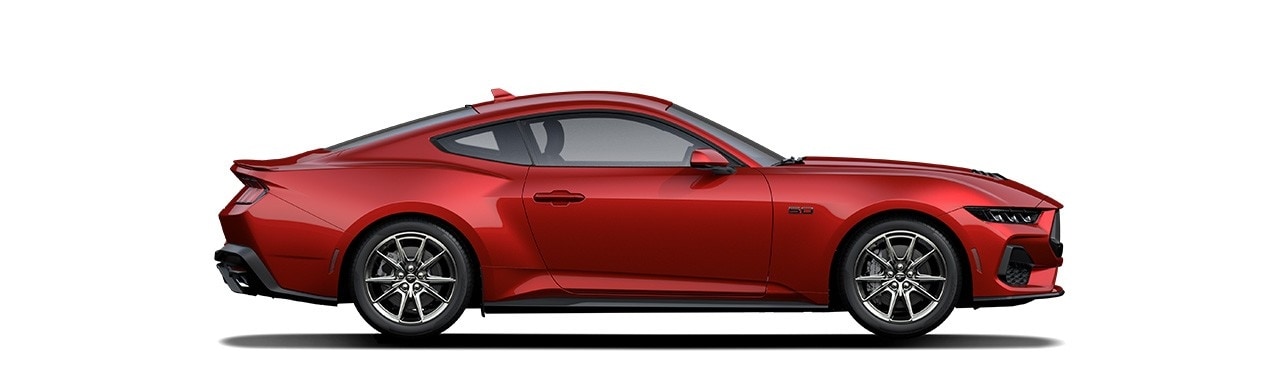 Espectacular Diseño del Vehículo Deportivo Ford Mustang 2024 en color Rapid Red Metallic